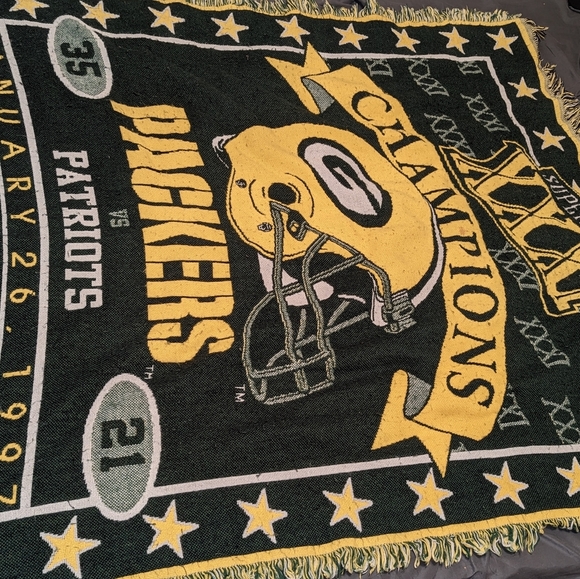 1997 Vintage Green Bay Packers Tapestry/ Throw Blanket - Picture 1 of 2